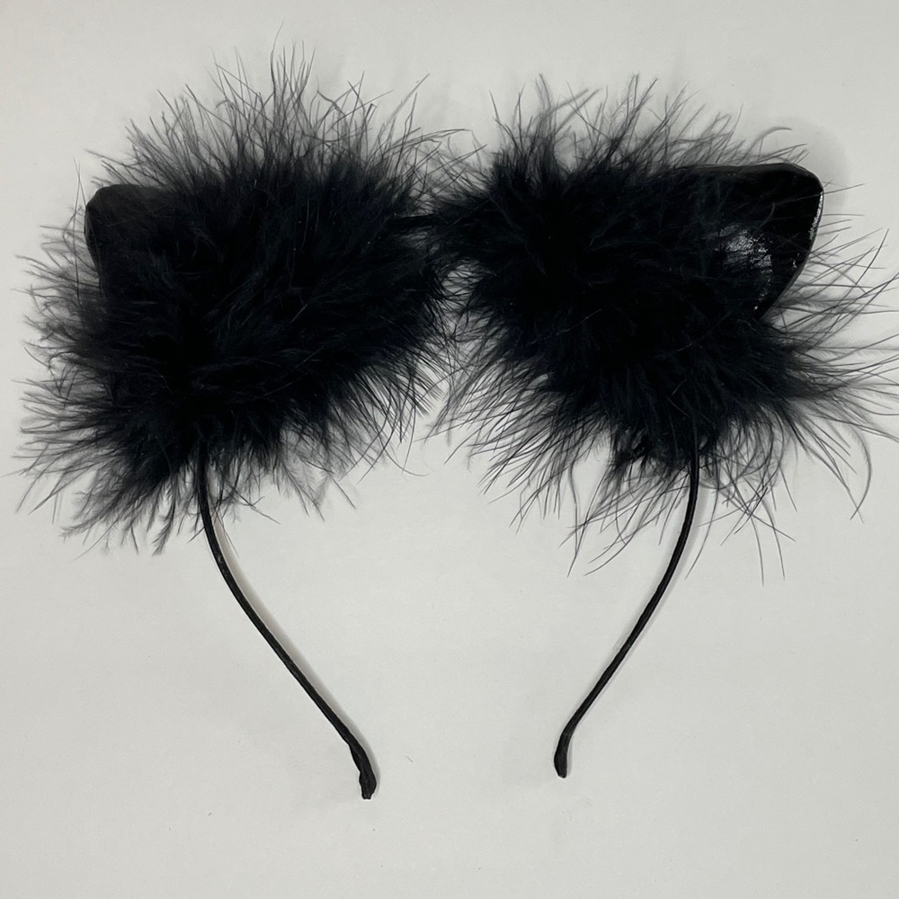 Black Furry Cat Ears